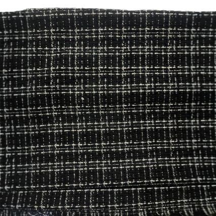 in stock Woven Slub Chanel Style Plaid Fabric Slub Wool Plaid Wool Plaid Fashion Coat Fabric