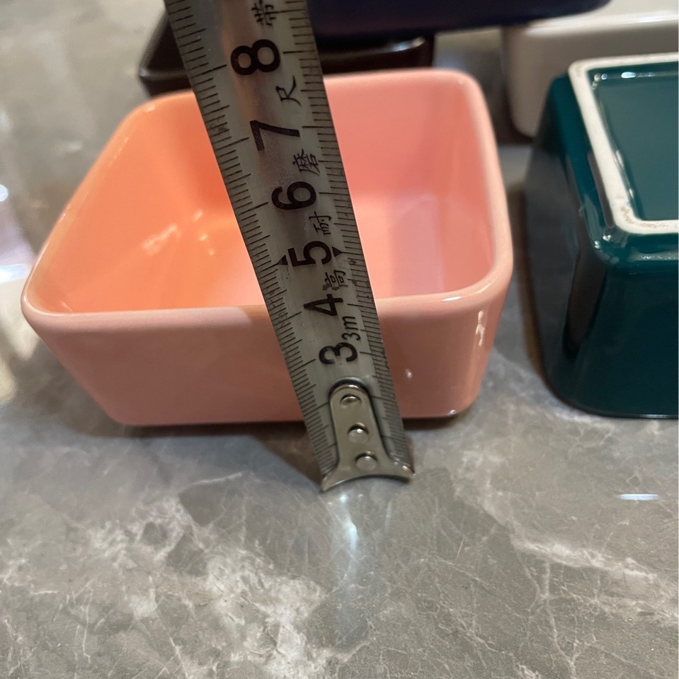 Small Pet Food Bowl Hamster Ceramic Bowl Dense Kangaroo Hedgehog Squirrel Food Bowl Square Flats Bottom Anti-Turning Anti-Biting Animal Bowl