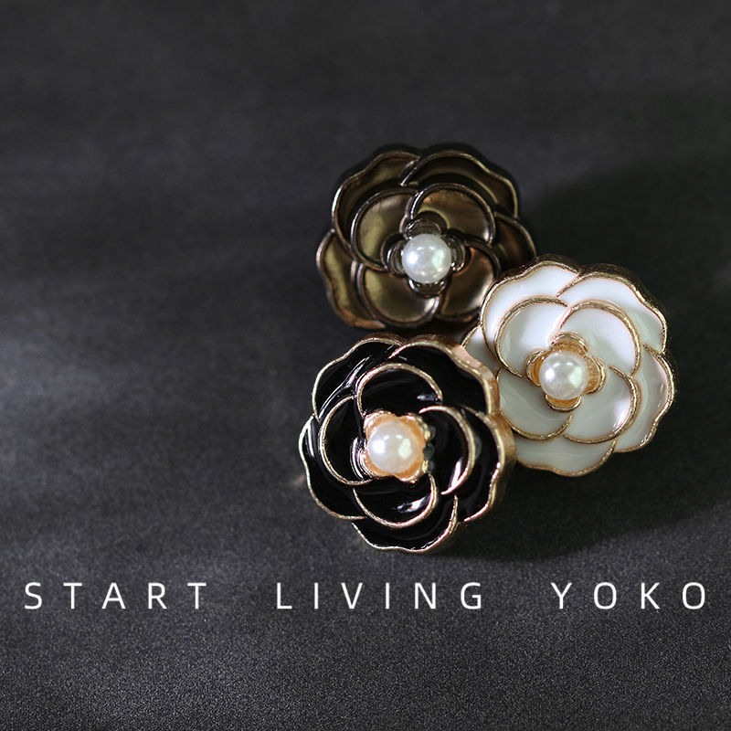 Vintage-Style Metal Flower-Shaped Buttons Pearl Buttons for Blazers, Coats, Sweaters Decorative Buttons Versatile Buttons