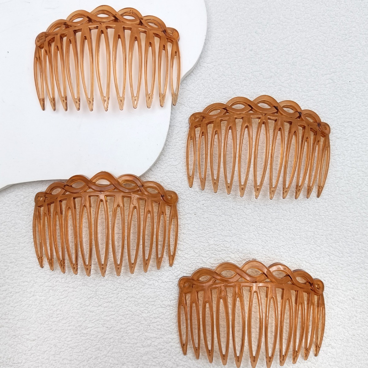 European and American Cross-Border New Classical Retro 8.2cm Braided 11-Tooth Plastic Hair Comb Figure-Eight-Shaped Insert Comb Plastic Hair Comb