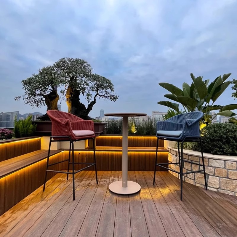 Ротанговый диван для улицы, одиночный ротанговый стул, комплект стола и стула, скандинавский, для отеля, сада, барного стула