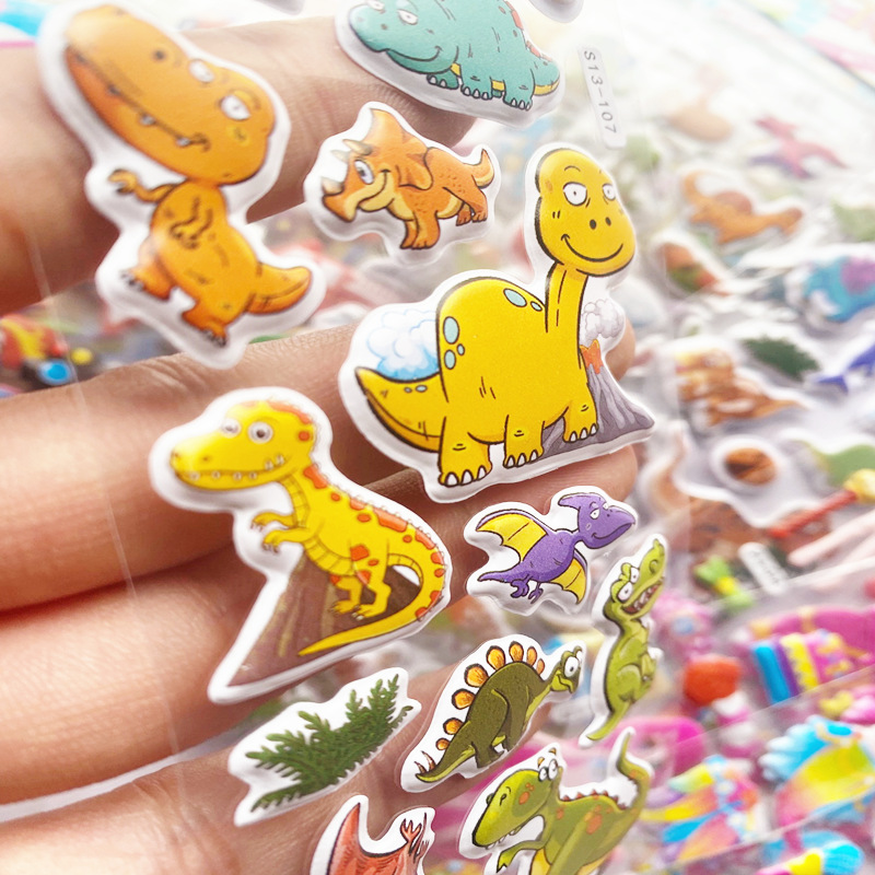 Hydraulic 3D Bump Sticker Cute Cartoon Paste Boys and Girls Bonus Sticker Children Stick Baby Gift