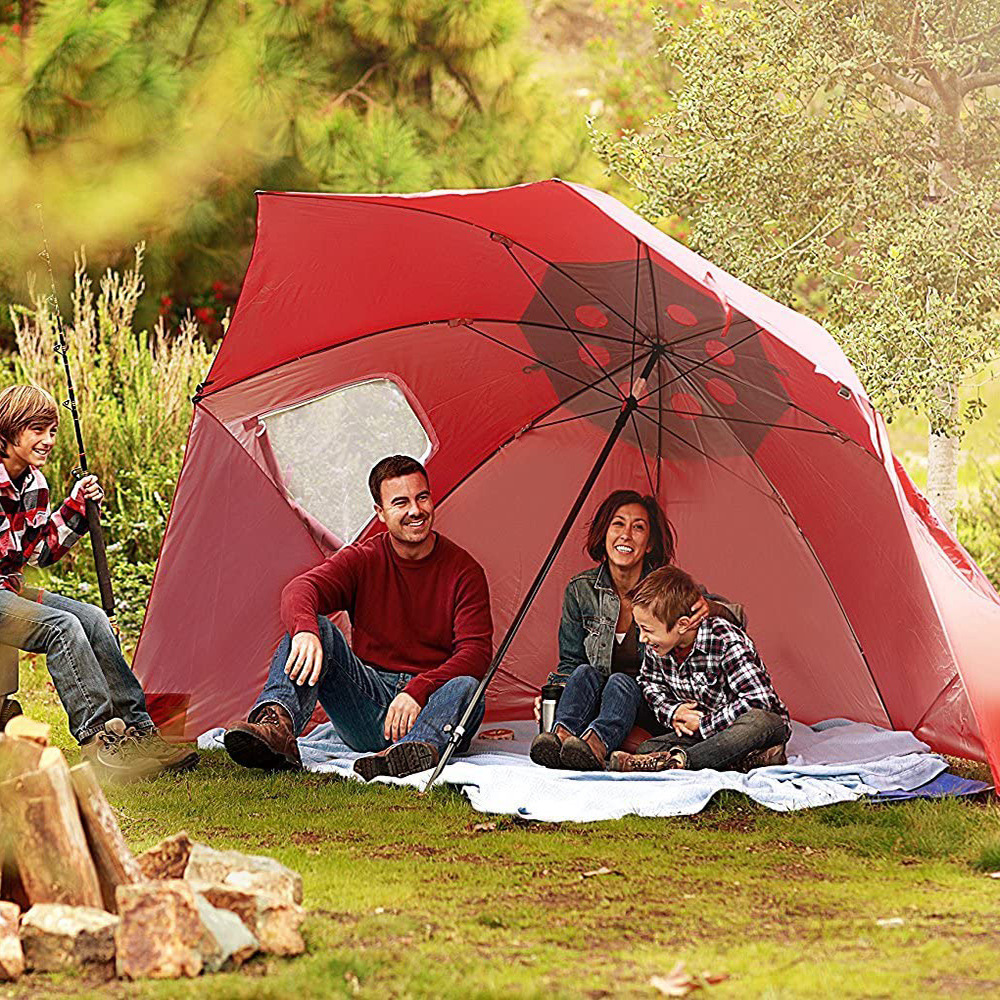 Кросс-бордерный портативный многофункциональный пляжный зонт с окном, рыболовный зонт