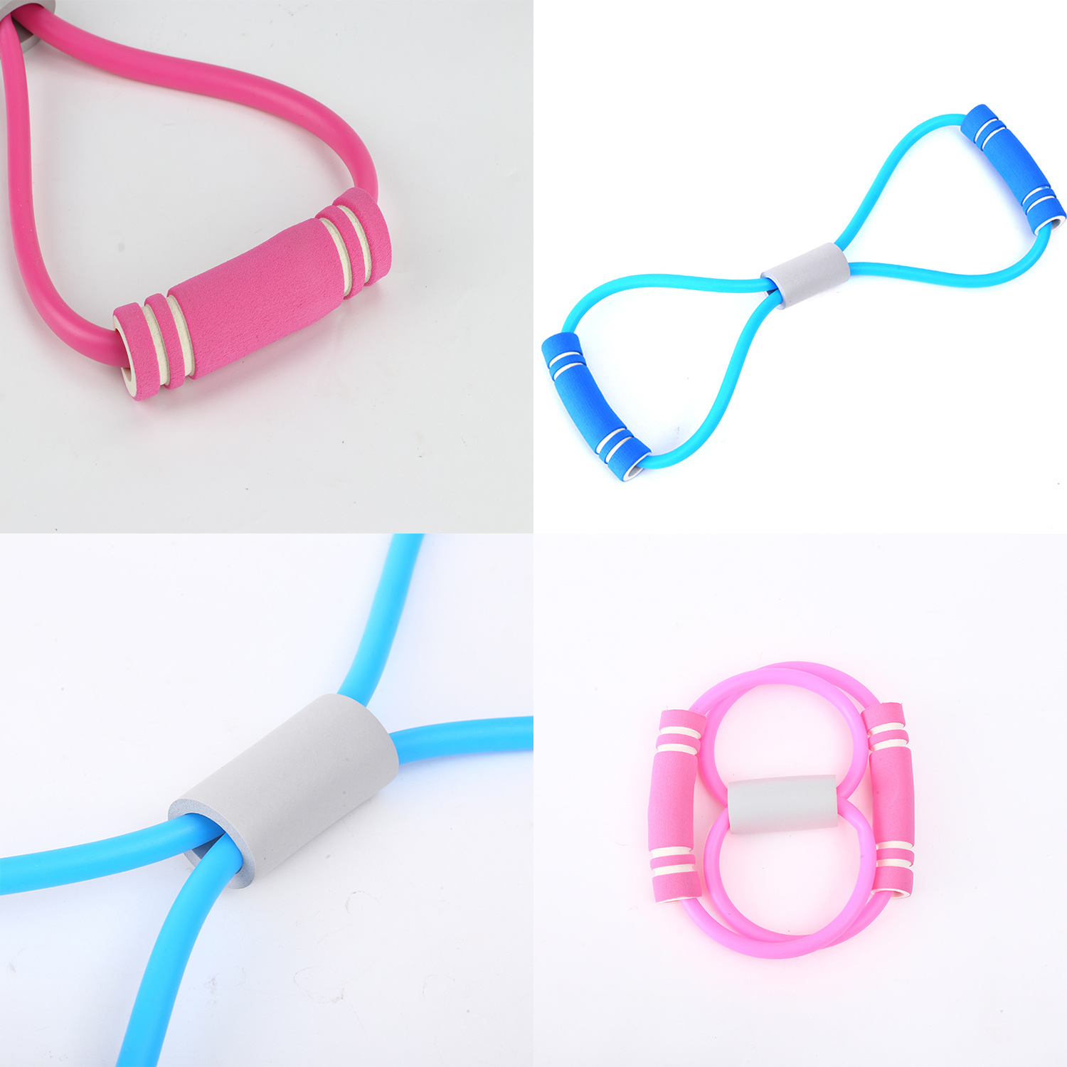 8-character arm tensioner exercise fitness trainer latex shoulder neck home stretch with elastic rope back