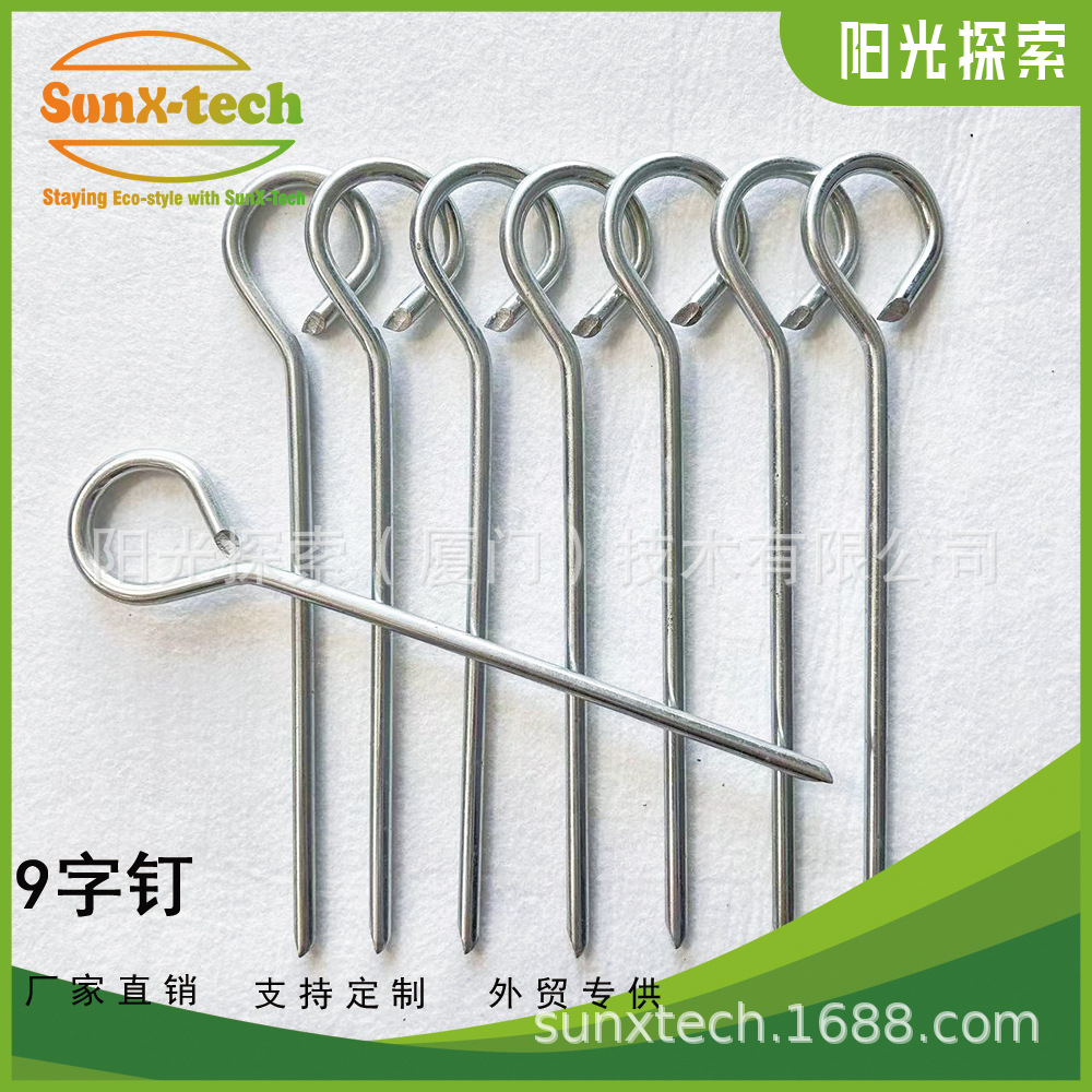 Оцинкованные железные 9-символьные гвозди, гвозди для палаток, аксессуары для навесов, высокопрочные фиксирующие гвозди, прямая продажа с завода, трансграничные специальные поставки
