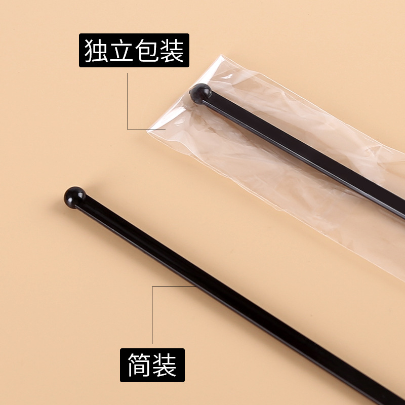 Disposable coffee stirring rod transparent Shaker round head coffee stick plastic stirring rod test plastic rod for experiment