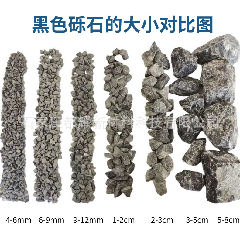 Factory Wholesale Black Gravel for Construction, Courtyard Landscaping, Washed Stone, Permeable Road Paving, Black and Gray Crushed Pebbles