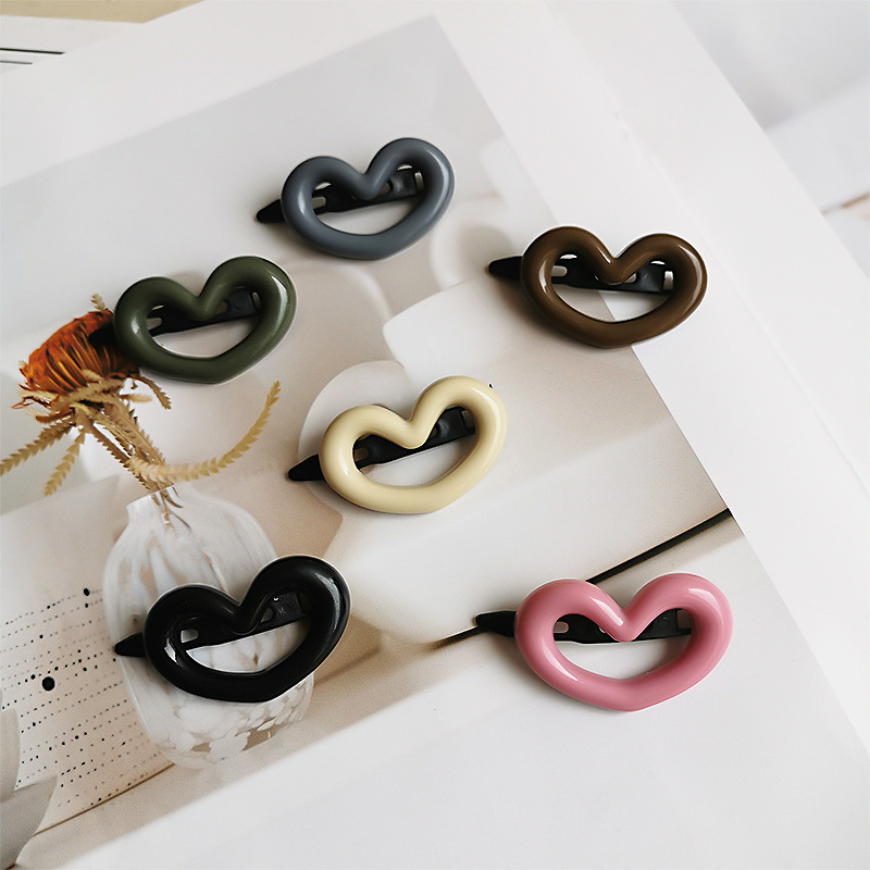 Cute pink lovely hairpin women's simple all-match side bangs broken hairpin small size Internet Celebrity braided hairpin headdress