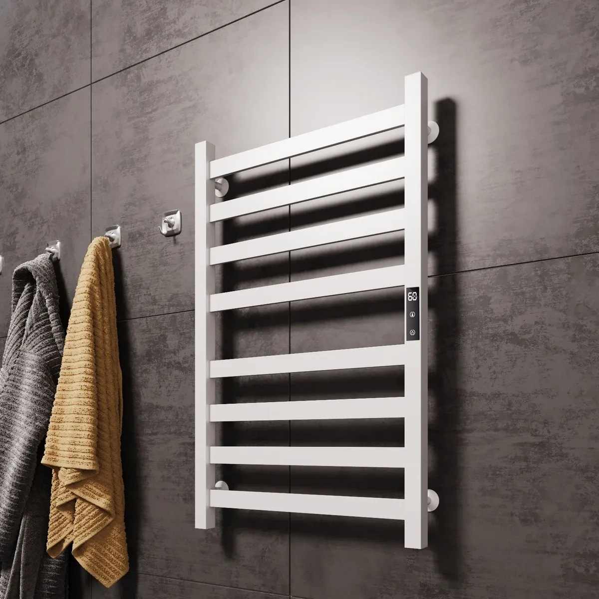Cross-border Space Aluminum Electric Towel Rack Smart Toilet Bathroom Heating Drying Bath Towel Household Storage Towel Rack
