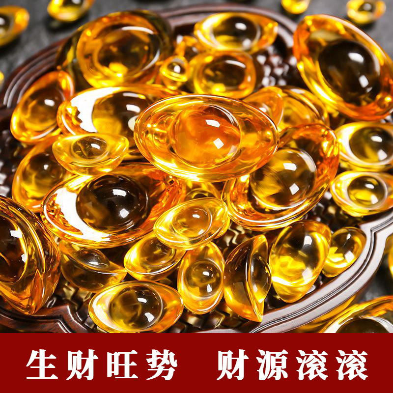 Coloured glaze small silver ingot citrine gold ingot dragon grain silver ingot colored glaze cornucopia home decorations housewarming business gift