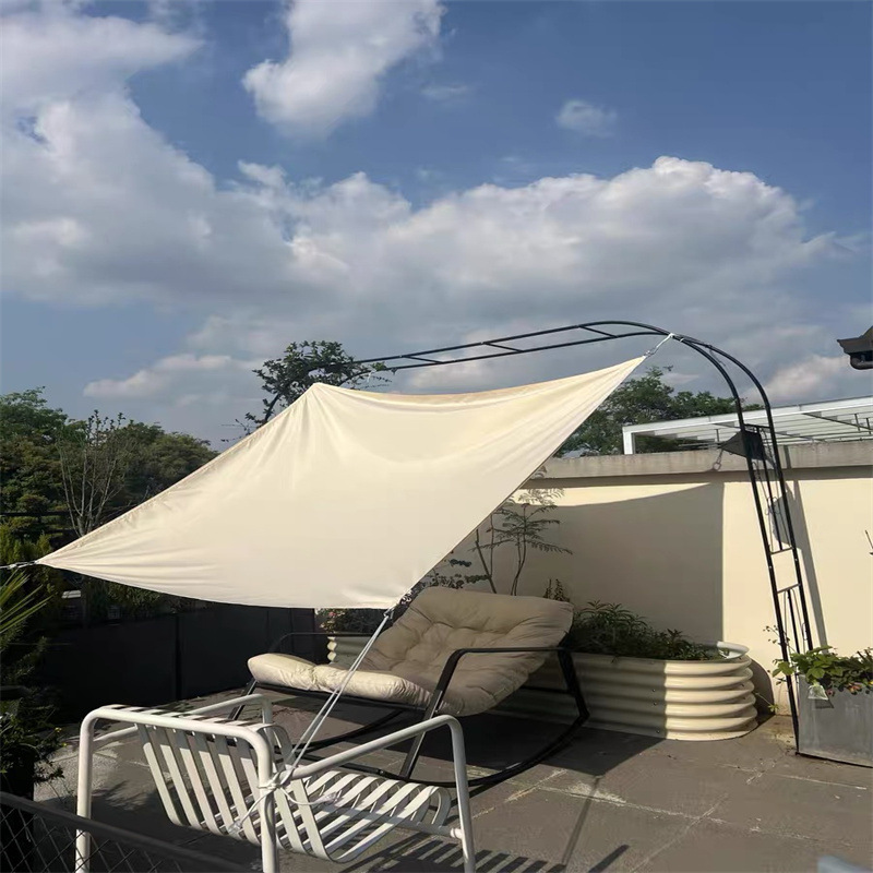 Уличный навес для двора, водонепроницаемый, полиэстер, антив УФ, четырехугольный