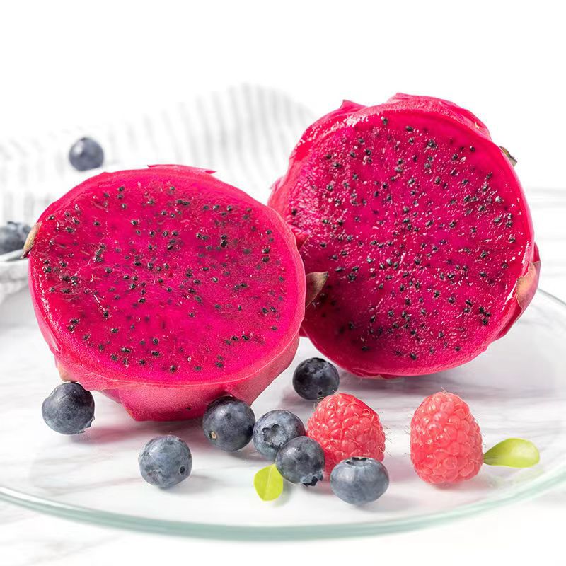 Guangxi Dragon Fruit Red Heart Whole Box Fresh Red Flesh Red Heart Dragon Fruit 5 Pounds 4kg Package Dropshipping