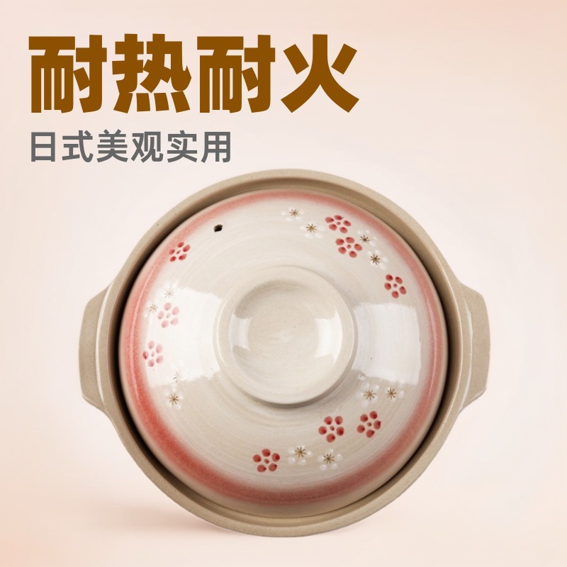 Японский набор глиняных кастрюль с крышкой, для рисовой лапши, тушеной курицы, керамический подарок для открытого огня, кастрюля для супа и рагу