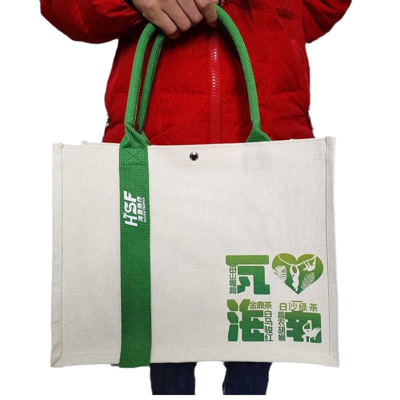 Shim bag custom-made canvas three-dimensional handbag custom-made film-coated high-grade stitching tote bag custom-made emergency printing l