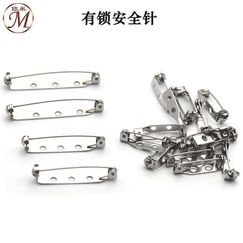 316 Stainless Steel Brooch Titanium Steel Lock Safety Pin with Lock Double Insurance DIY Handmade Jewelry Accessories Material