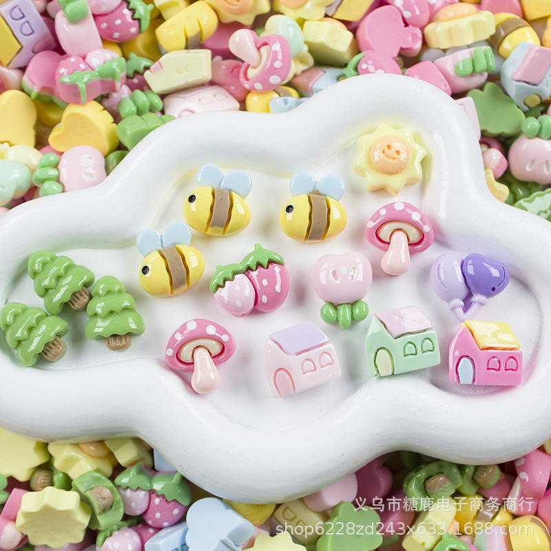 Mini cute small size resin accessories cream glue diy hairpin nail phone case handmade material in stock wholesale 1