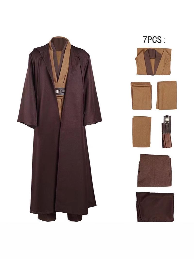 Obi-Wan Kenobi Cos Suit Star Wars Cosplay Costume Halloween Jedi Knight Cosplay