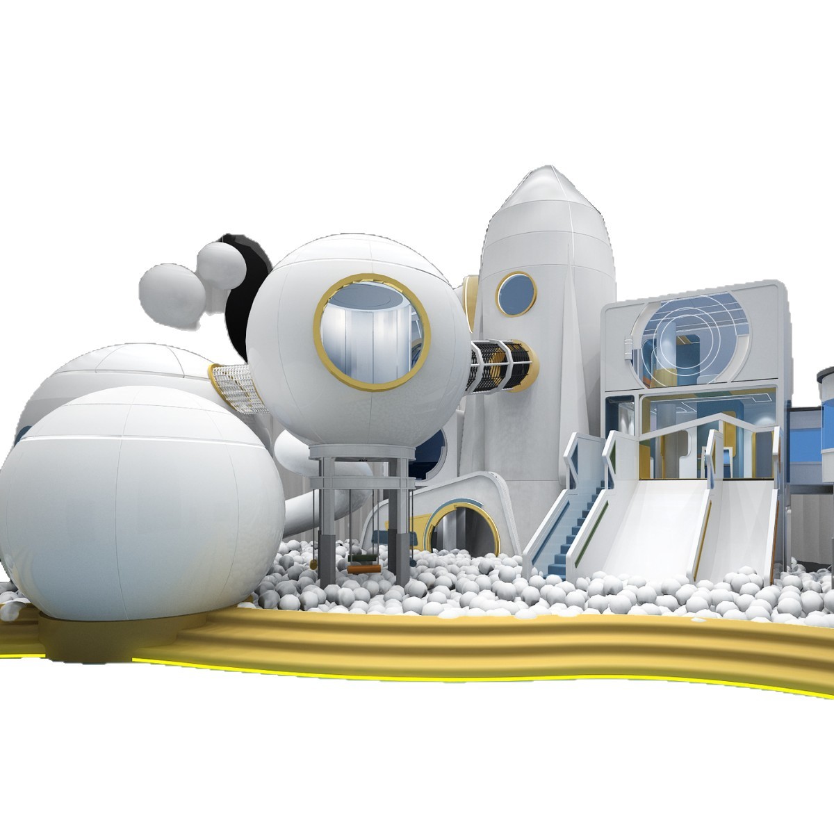 Customized Processing of Large Naughty Castles, Children's Fun Family Paradise, Shopping Mall Science and Technology Museum, Future Style Amusement Facilities Processing