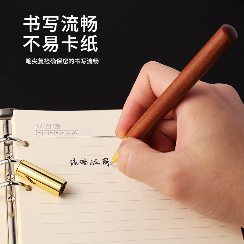 Creative Metal Rosewood Pen Business Gift Gel Pen Support Custom Metal Sandalwood Signature Desk Pen Wooden Pen