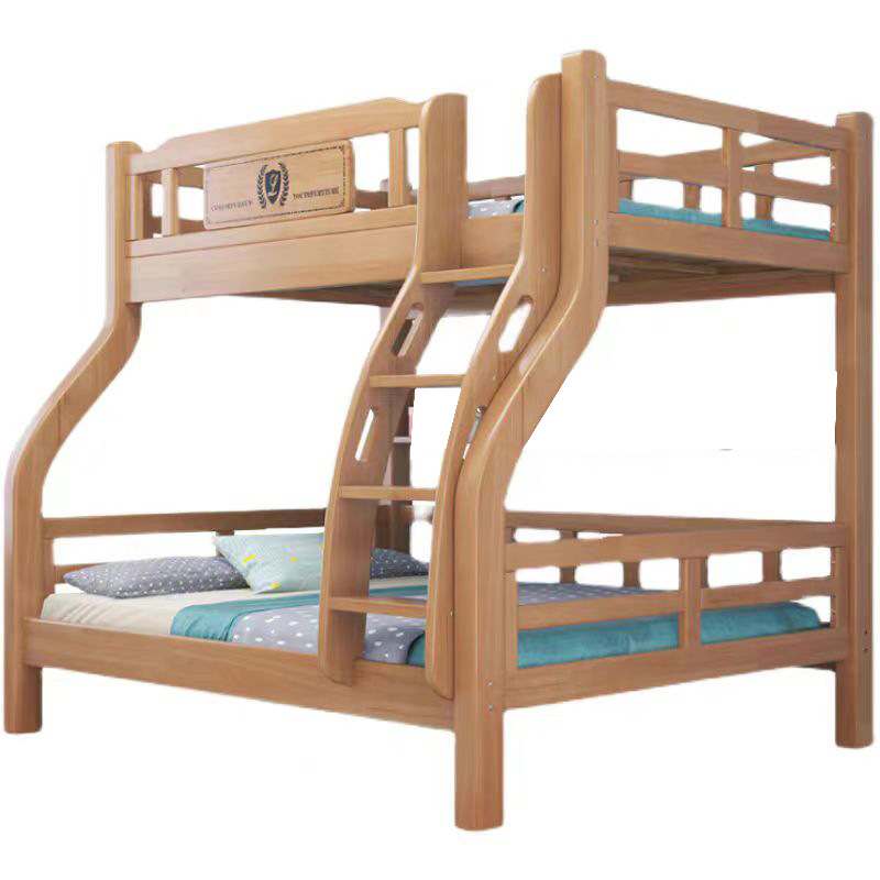 Solid Wood Bunk Bed for Children, Suitable for Small Apartments, Multifunctional Combination of Oak Upper and Lower Beds