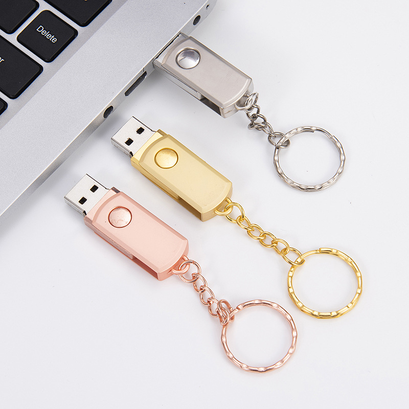 Small Fat Rotating USB Flash Drive in Stock Logo Creative Metal Engraving 32g Corporate Gift 16g Mobile Phone Car 8 USB Flash Drive