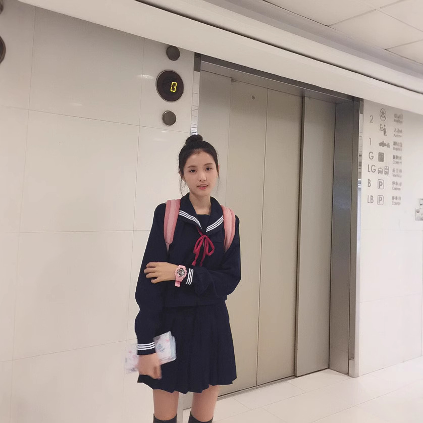 Factory Direct Sales Orthodox Jk Uniform Navy Blue Three-Piece Long-Sleeved Kansai Lapel Sailor Suit Middle Suit/Autumn and Winter Suit