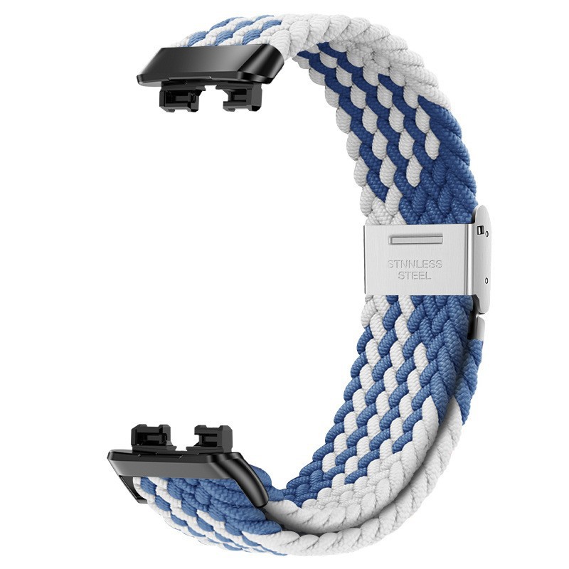 Nylon Woven Watch Strap Suitable for Huawei Bracelets 8Th and 9Th Generation Metal Buckle Nylon Woven Loop Strap