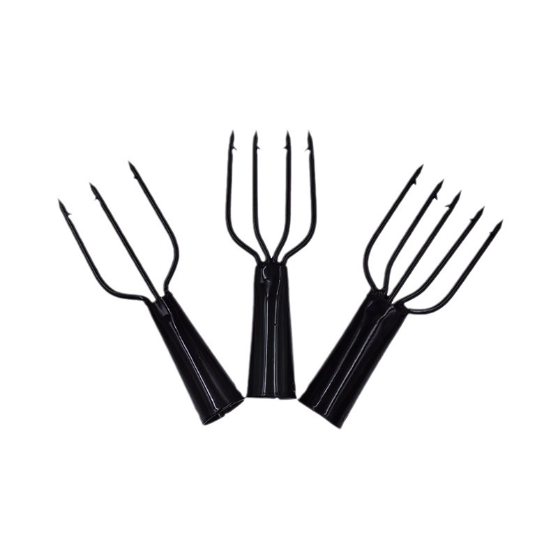 Factory direct supply spring steel harpoon head black tube with barbed anti-running fish three or four or five teeth fishing gear accessories fishing fork