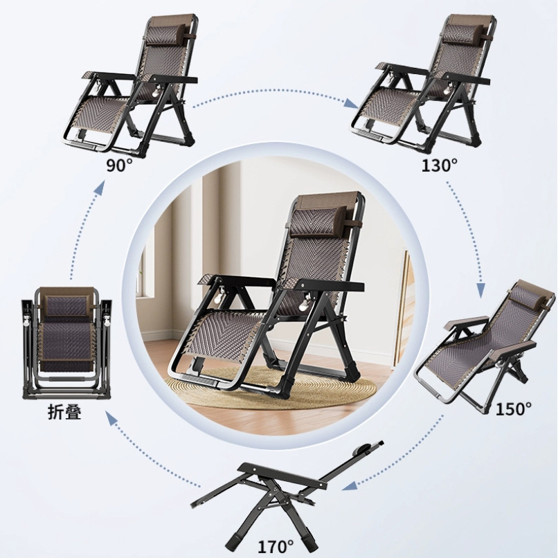 Recliner Foldableing Nap Backrest Lazy Nap Chair Home Dual-Use Adult Balcony Comfortable Summer Dual-Use Rattan Chair