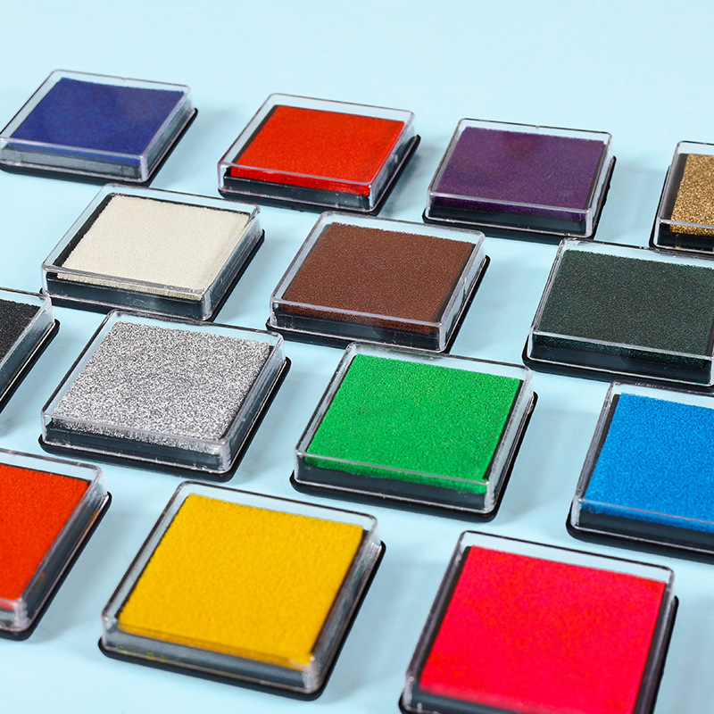 Colorful 3.5cm Cartoon Seal Ink Pad Colorfulful Small DIY Decorative Ink Pad Handbook Companion Handmade Ink Pad