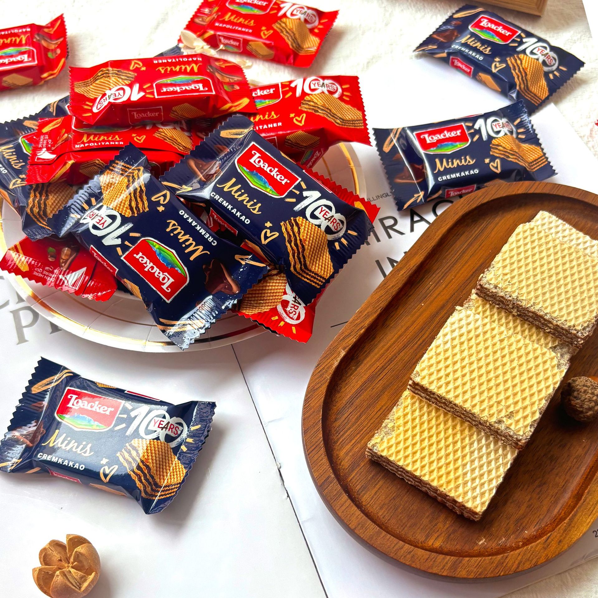 Новые вафли Loacker 10г, итальянские закуски, свадебный подарок