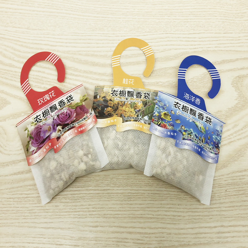 Factory wholesale wardrobe sachet wholesale fragrance bag clothes deodorizing and fragrant hook non-woven sachet can be printed Logo