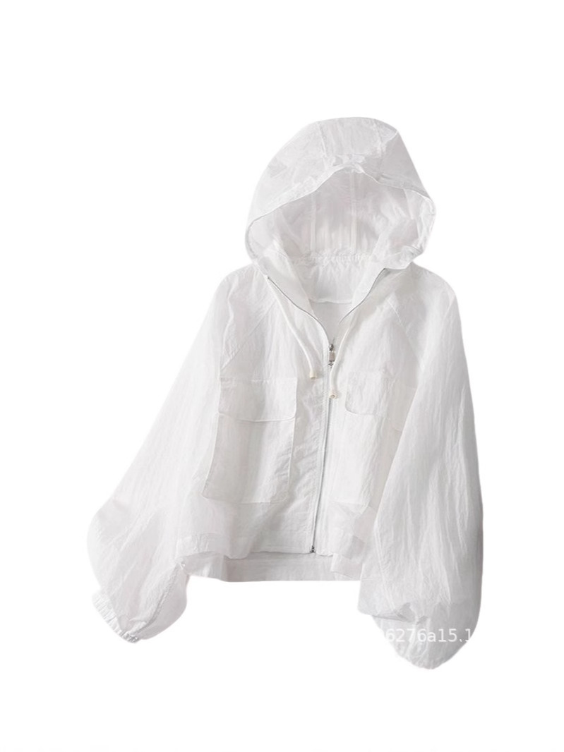 2025 New Arrival Sun-Protective Clothing Women's Anti-Ultraviolet Light Summer Fashionable Loose Hooded Zipper Thin Casual