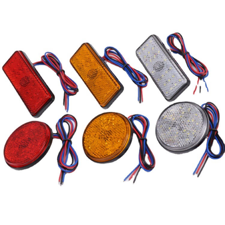 Electric Vehicle 24Led Reflector Motorcycle Trailer Reflector Driving Light Waterproof Luminous License Plate Tail Light