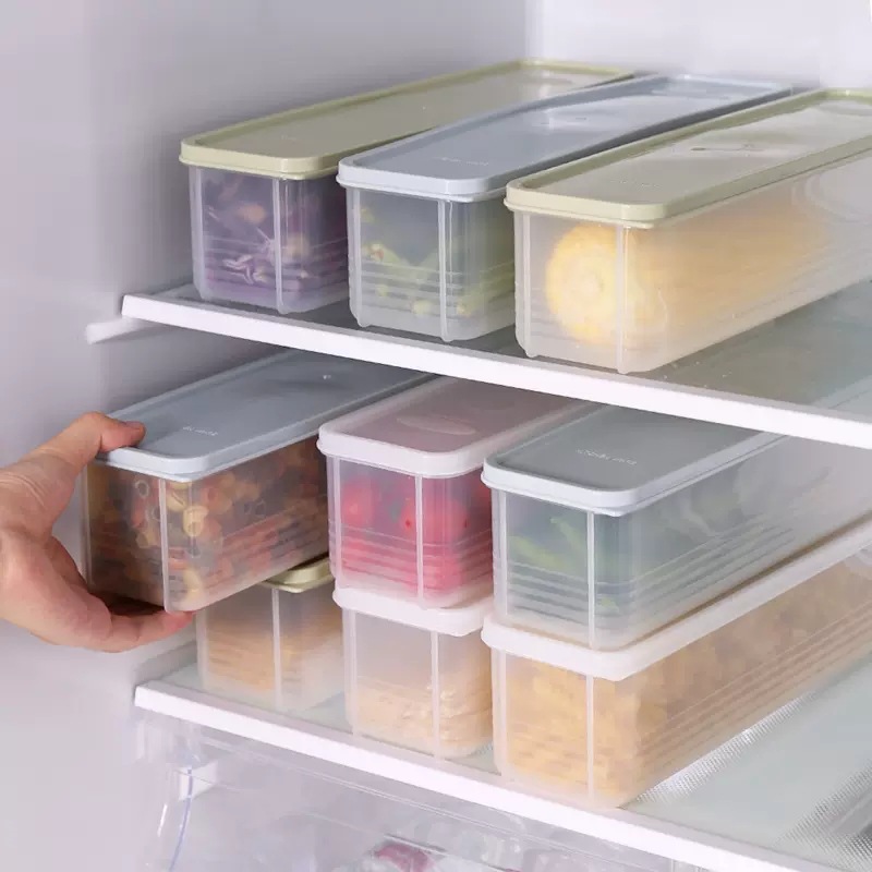 Noodle Storage Box Rectangular Refrigerator Kitchen Food Grade Sealed Preservation Box with Lid Coarse Grain Food Noodle Box