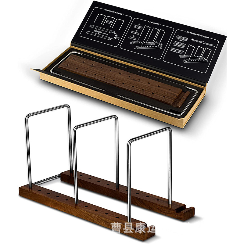 Деревянный стеллаж для хранения виниловых пластинок и CD, настольный