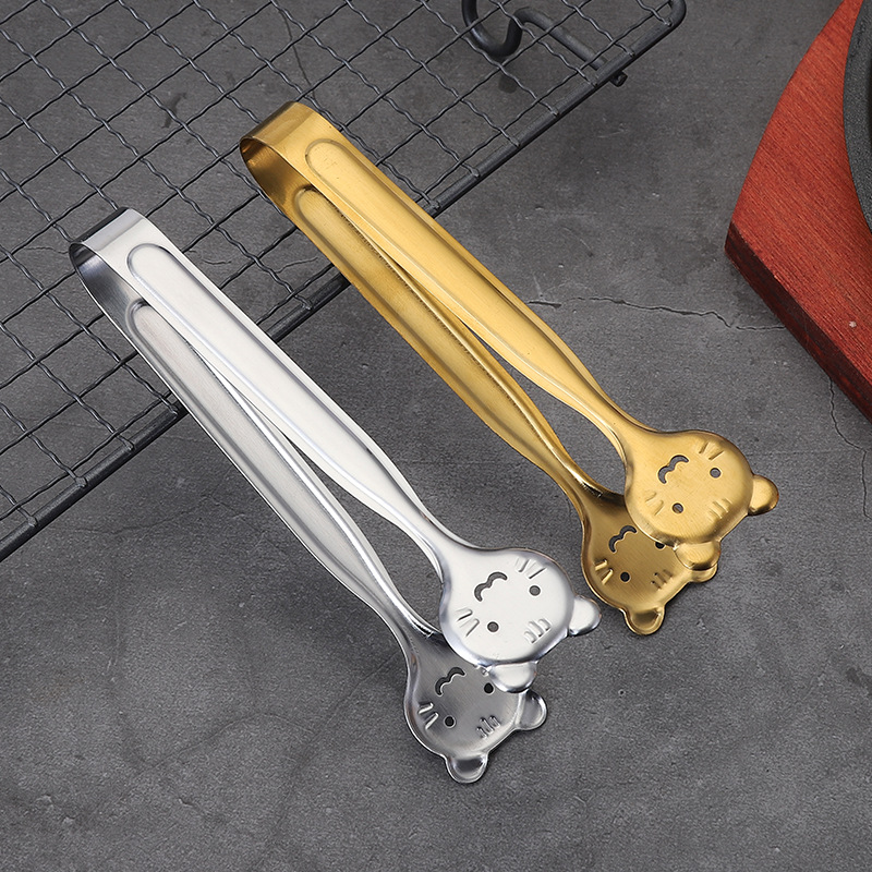 Stainless Steel Cat Shape Sugar Clip Coffee Clip Food Clip Bread Clip Cookware Gift Food Clip Tongs