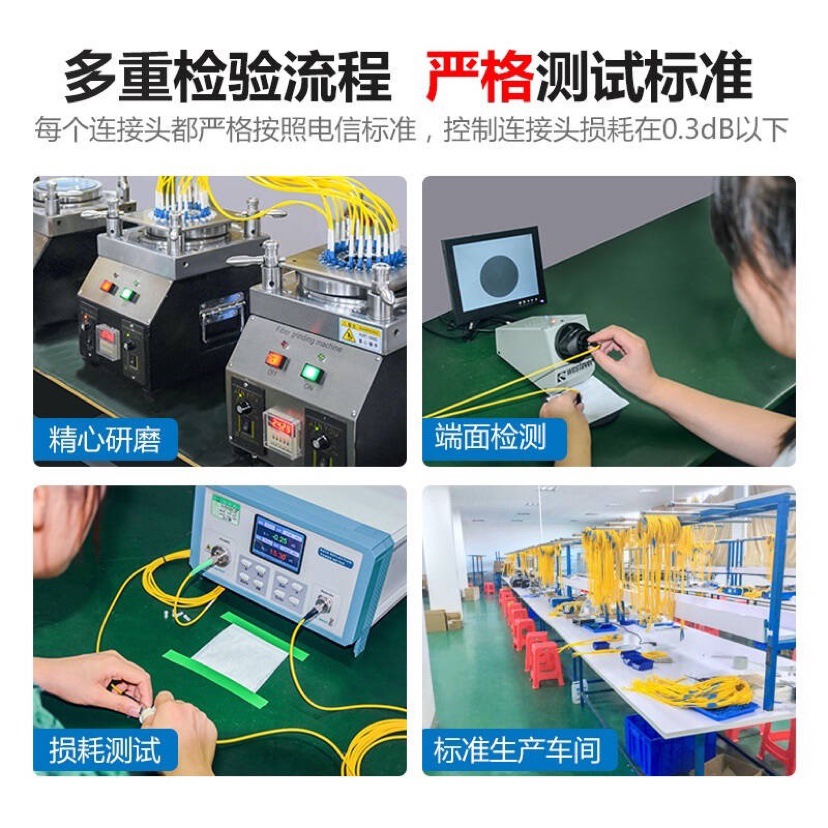 Optical fiber jumper SC/FC/LC/ST/ECC/UPC single-mode single-core multi-mode dual-core pigtail jumper 3 m telecom-grade
