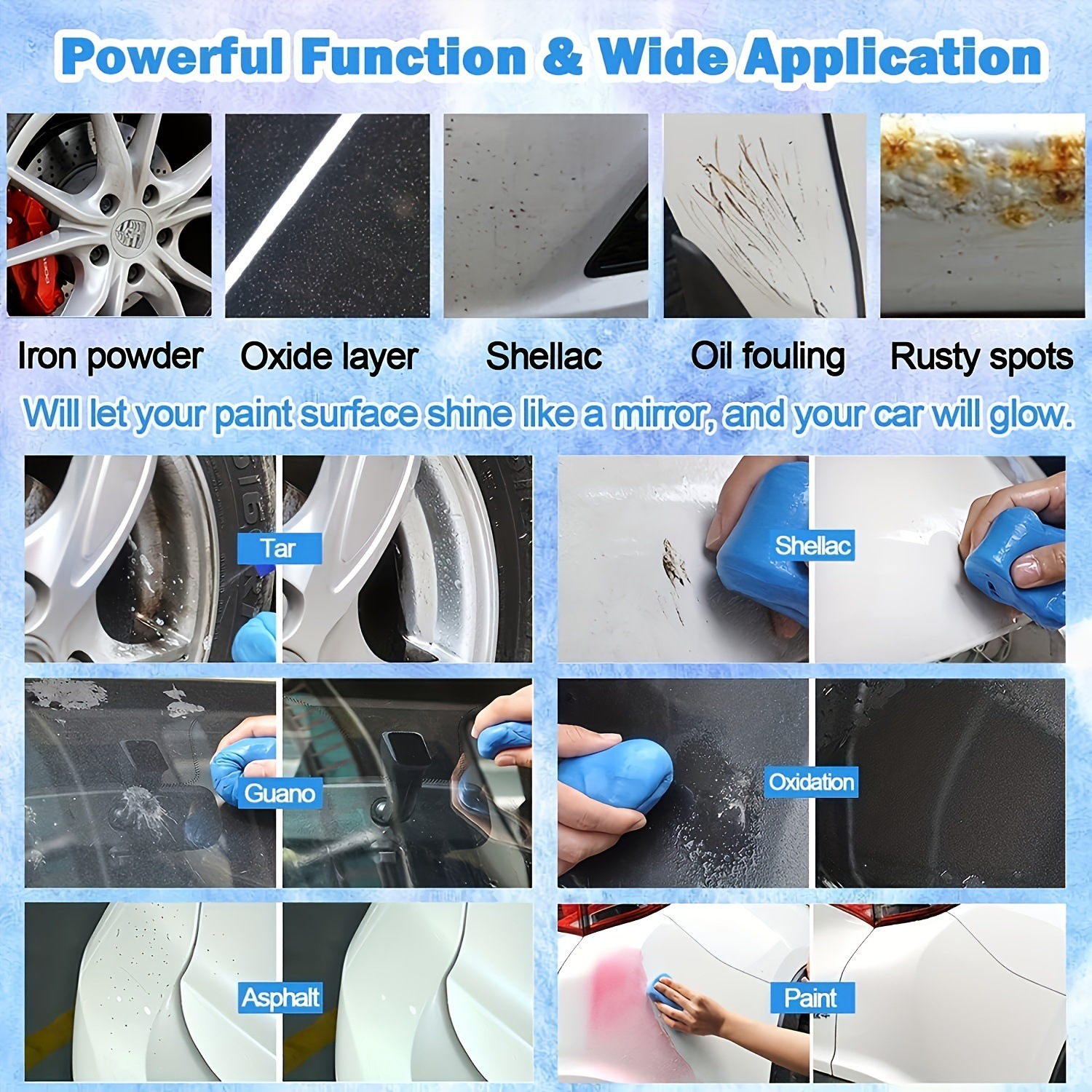 Car wash mud clay stick, car beauty volcanic mud to sludge blue, cross border Temu, AliExpress