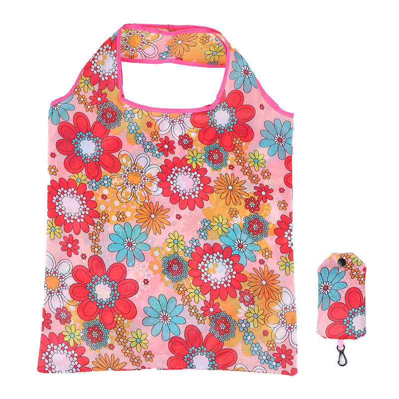 Spot 190T polyester color mobile phone bag supermarket folding shopping bag portable folding environmental protection advertising gift bag