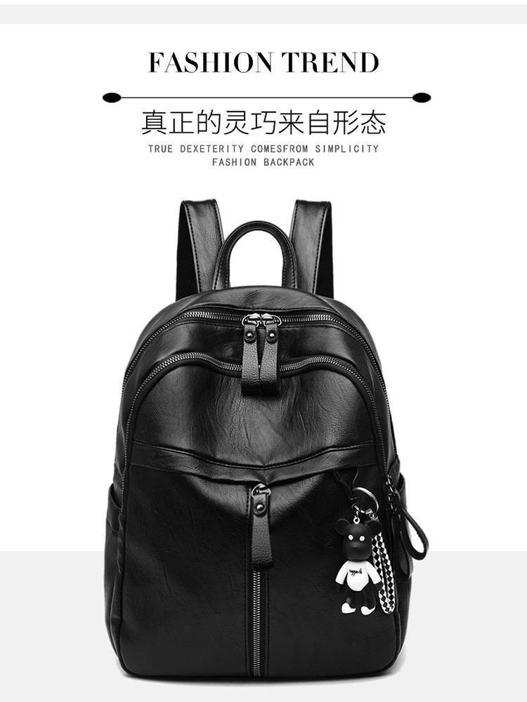 Factory Direct PU leather backpack large capacity high school student schoolbag leisure ladies travel backpack foreign trade Wholesale