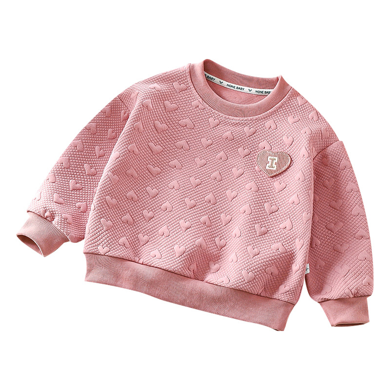 Autumn 2024 Baby Korean Pullover Jacquard Sweat Boys' Round Neck Stylike Top Girls' Baby Casual