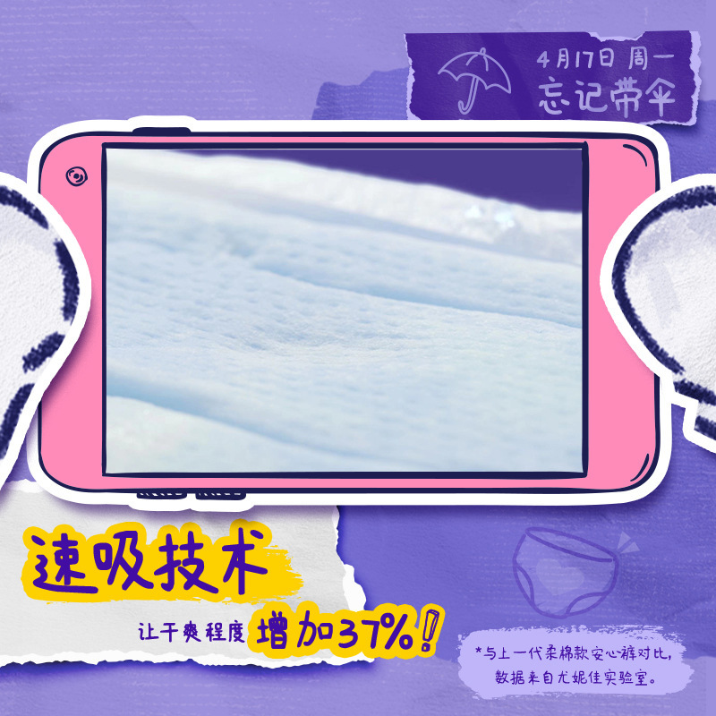 Sophie Sanitary Napkin, Safety Pants, Sleeping Pants, Women's Menstrual Pants, Girls' One-Size-Fits-All M-L Size 2 Pieces 1510