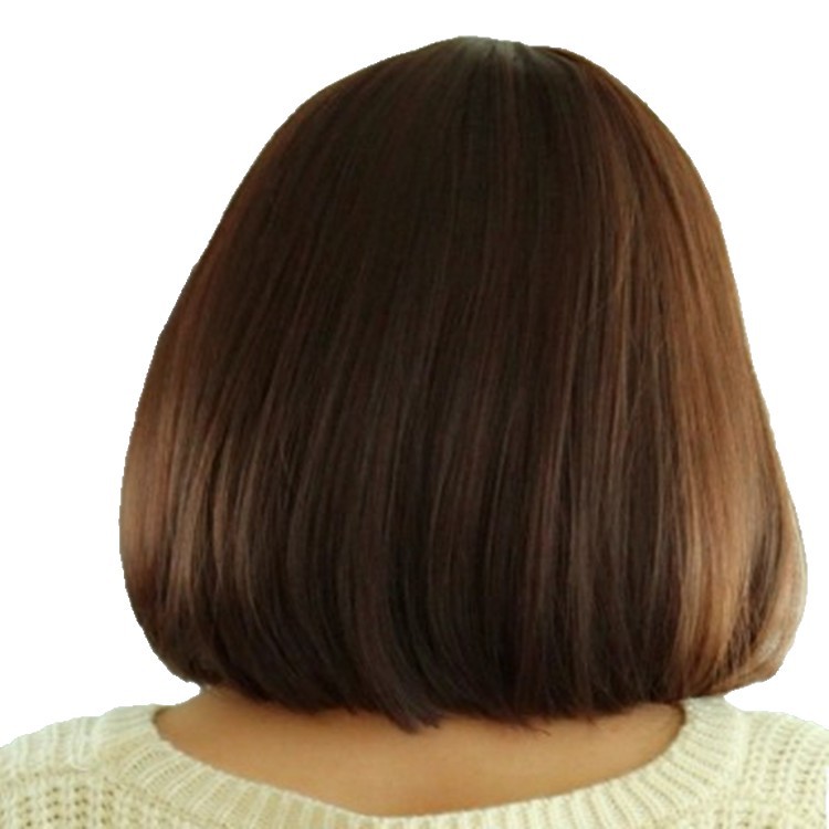 Yiwu wig short hair Women's wig neat bangs fluffy bobo head realistic pear flower head hair