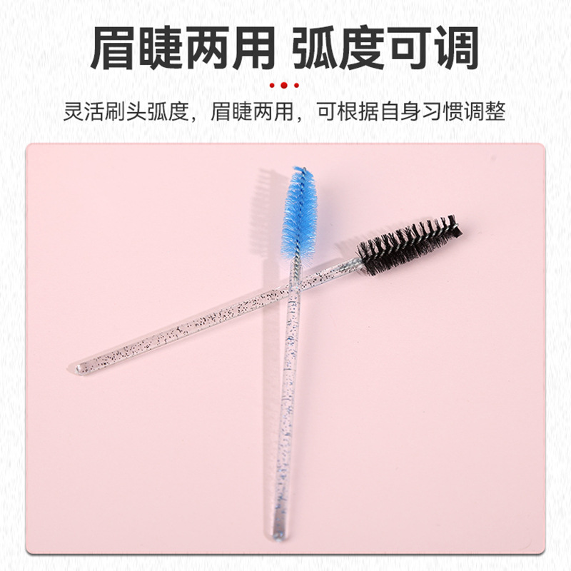 Crystal Eyelash Brush Spot Wholesale Solid Eyebrow and Eyelash Dual-Purpose Eyelash Curler Grafting Color Beauty Tools Eyelash Comb