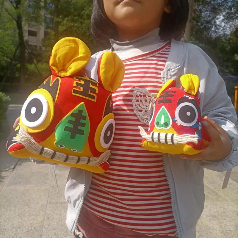 Чисто ручные тканевые тигровые украшения, ручные тканевые тигровые куклы, народные ремесла, маленький тигр