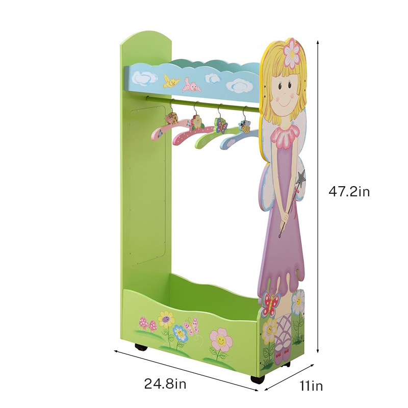 Furniture factory large supply of European wooden children's cartoon cute coat rack girl clothes hanger storage