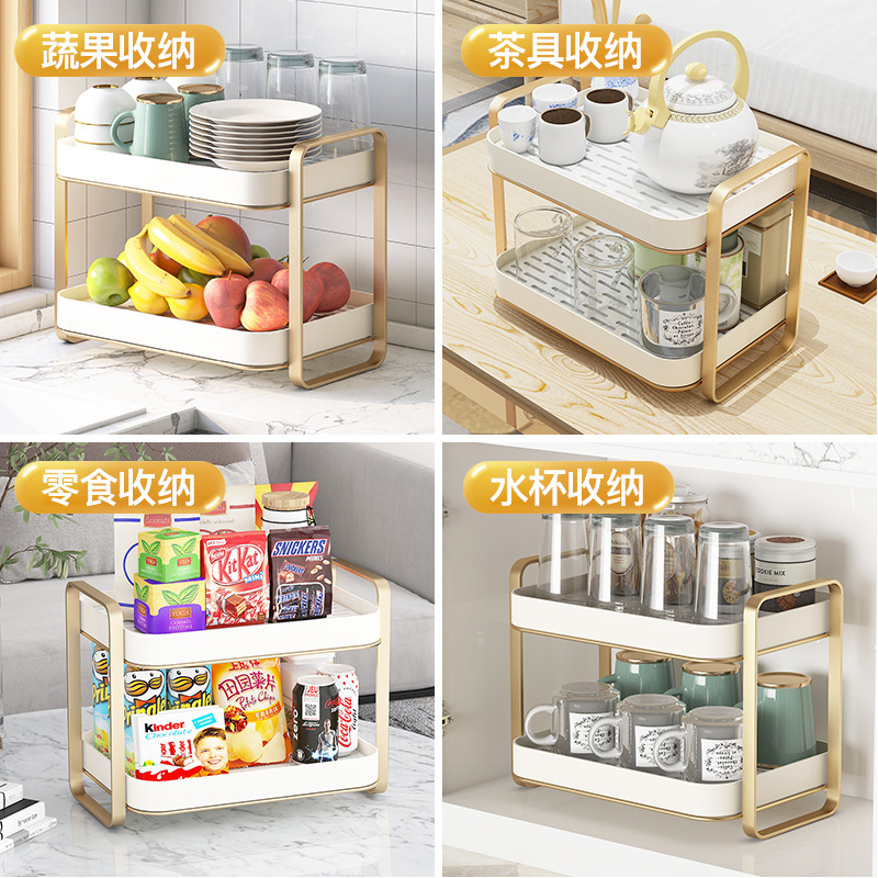 Water Cup Rack for Drying Tea Cup Glass Cup Storage Shelf Double-layer Draining Household Tray Desktop Office