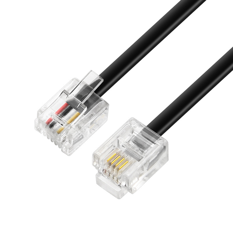 Wholesale 28 awg6P2C/6P4C finished telephone line RJ11 flat fixed line connection telephone line landline