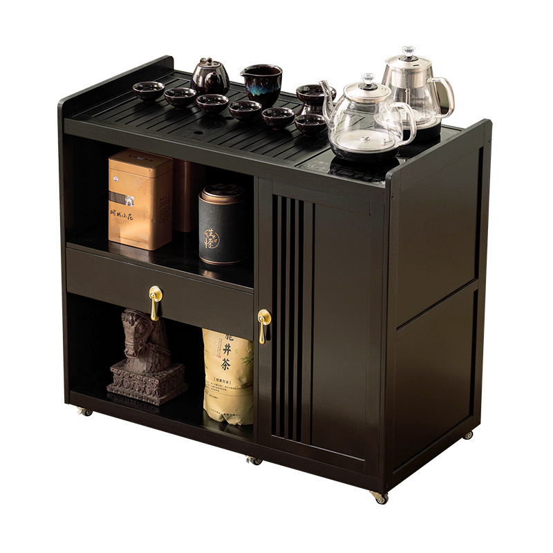 Movable New Chinese Tea Table Tea Table Household Balcony Tea Table Complete Set of Office Tea Cabinet Small Coffee Table